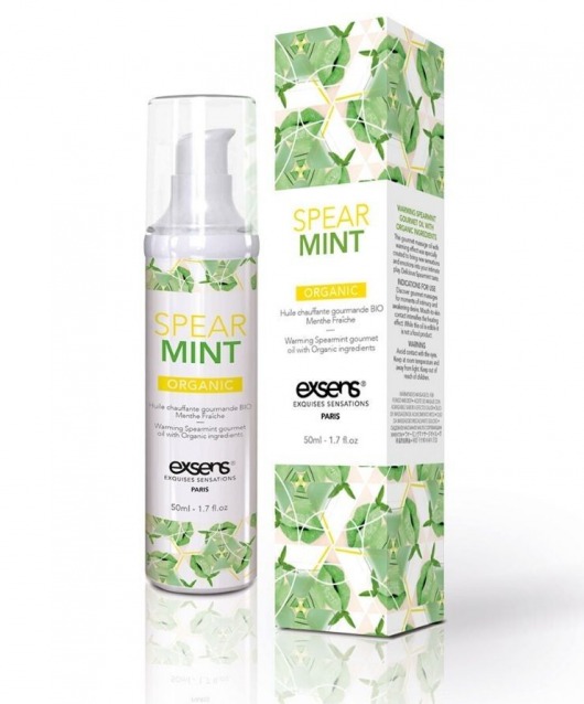 Разогревающее массажное масло Gourmet Spearmint Organic с органическими ингредиентами - 50 мл. - Exsens - купить с доставкой в Саранске