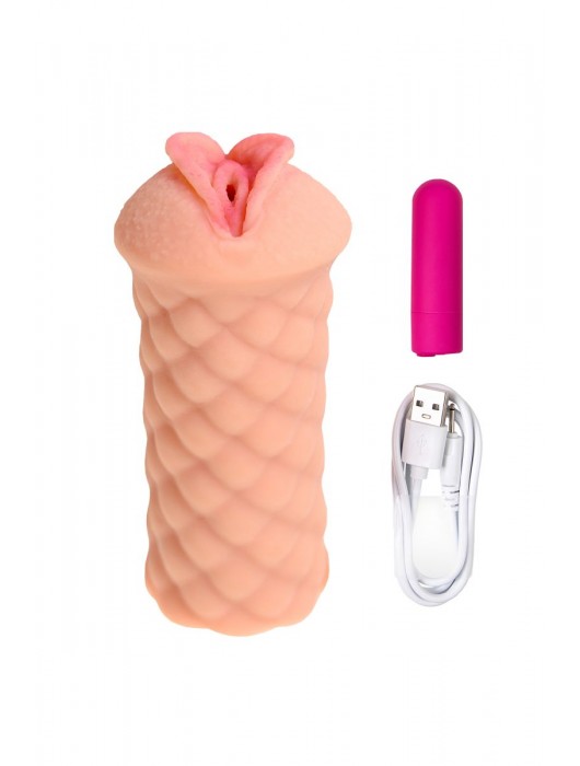 Телесный мастурбатор-вагина Elegance.002 с вибрацией - KOKOS - в Саранске купить с доставкой