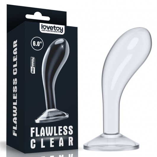 Прозрачный стимулятор простаты Flawless Clear Prostate Plug - 15 см. - Lovetoy - в Саранске купить с доставкой