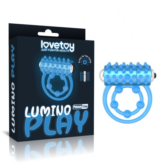 Голубое, светящееся в темноте виброкольцо Lumino Play Vibrating Penis Ring - Lovetoy - в Саранске купить с доставкой