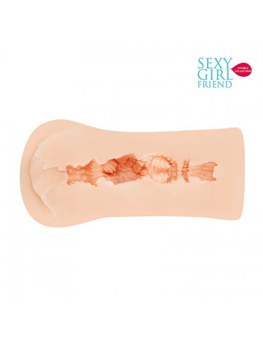 Телесный мастурбатор-вагина со складками на входе - Bior toys - в Саранске купить с доставкой