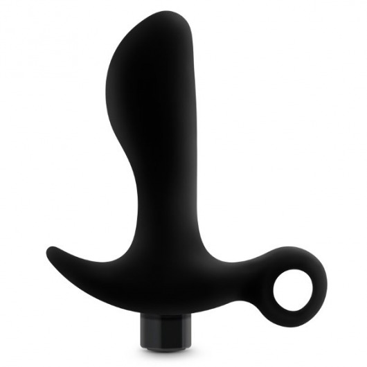 Черный анальный вибратор Silicone Vibrating Prostate Massager 01 - 10,8 см. - Blush Novelties - в Саранске купить с доставкой