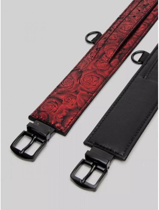 Красно-черные оковы Reversible Faux Leather Ankle Cuffs - Fifty Shades of Grey - купить с доставкой в Саранске