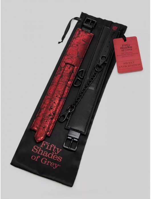 Красно-черные оковы Reversible Faux Leather Ankle Cuffs - Fifty Shades of Grey - купить с доставкой в Саранске