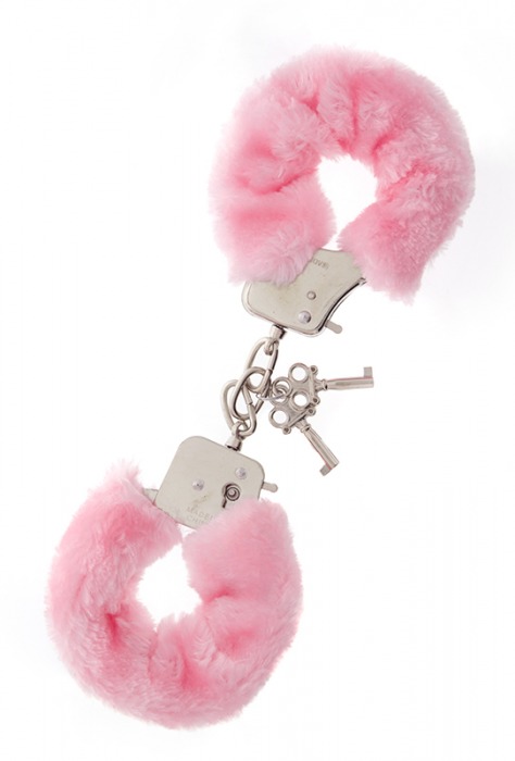 Металлические наручники с розовой меховой опушкой METAL HANDCUFF WITH PLUSH PINK - Dream Toys - купить с доставкой в Саранске