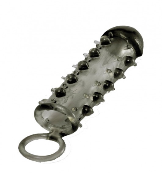 Дымчатая стимулирующая насадка с закрытой головкой SAMURAI PENIS SLEEVE BLACK - 14,5 см. - NMC - в Саранске купить с доставкой