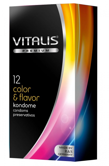 Цветные ароматизированные презервативы VITALIS PREMIUM color   flavor - 12 шт. - Vitalis - купить с доставкой в Саранске