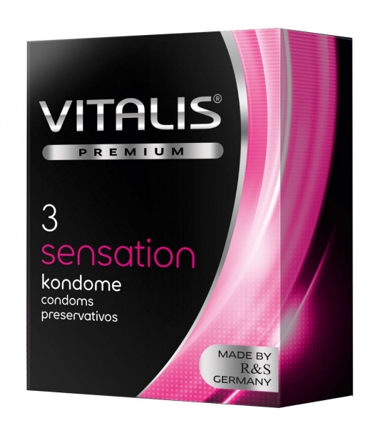 Презервативы с пупырышками и кольцами VITALIS PREMIUM sensation - 3 шт. - Vitalis - купить с доставкой в Саранске