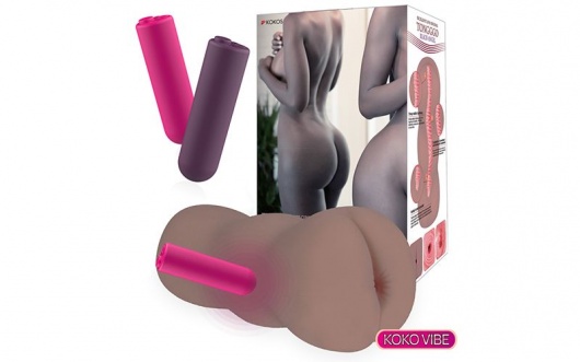 Коричневый вибромастурбатор-анус TONGGGO-Black Angel Auto - KOKOS - в Саранске купить с доставкой