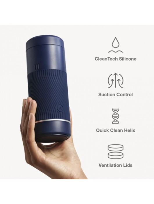 Синий мастурбатор с контролем всасывания Arcwave Pow Stroker - Arcwave - в Саранске купить с доставкой