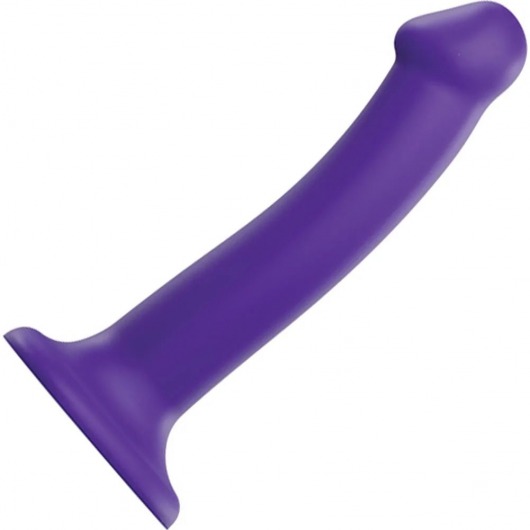 Фиолетовый фаллоимитатор-насадка Strap-On-Me Dildo Dual Density size M - 18 см. - Strap-on-me - купить с доставкой в Саранске