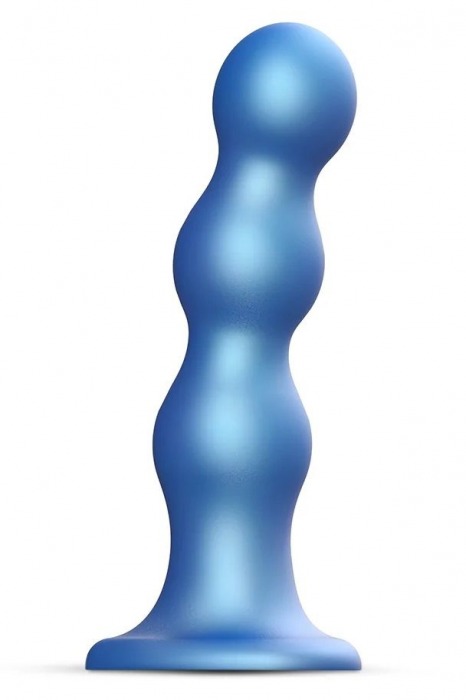 Голубая насадка Strap-On-Me Dildo Plug Balls size S - Strap-on-me - купить с доставкой в Саранске
