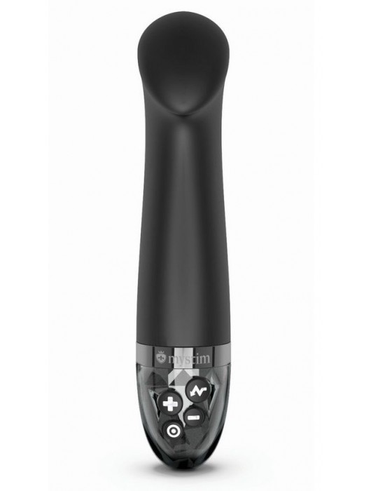 Черный вибратор с функцией электростимуляции Right on Ron - 17 см. - MyStim - купить с доставкой в Саранске