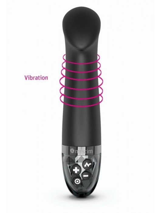 Черный вибратор с функцией электростимуляции Right on Ron - 17 см. - MyStim - купить с доставкой в Саранске