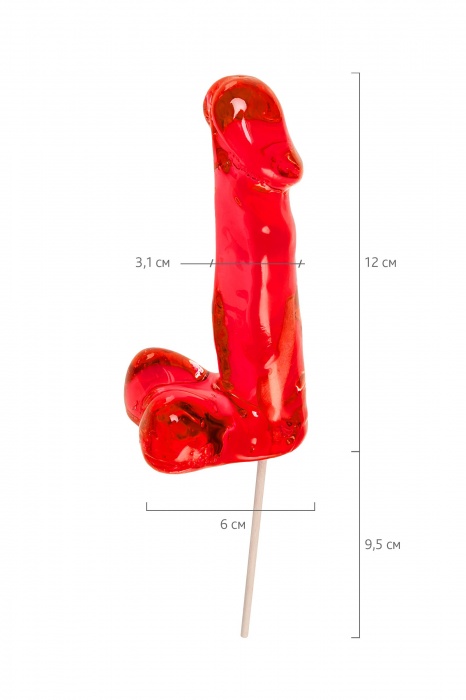 Красный леденец в форме члена со вкусом виски - 173 гр. - Sosuчki - купить с доставкой в Саранске