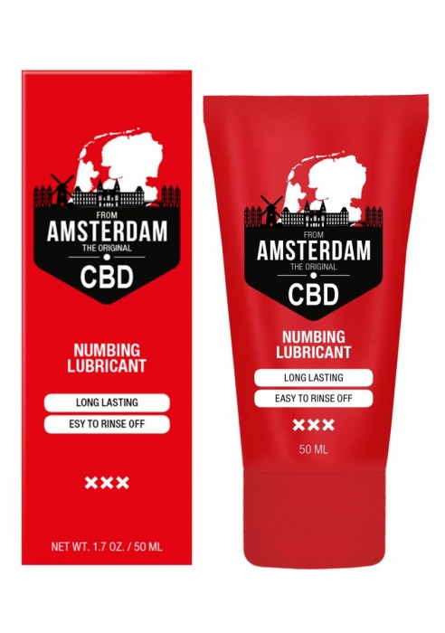 Пролонгирующий лубрикант Numbing CBD from Amsterdam - 50 мл. - Shots Media BV - купить с доставкой в Саранске