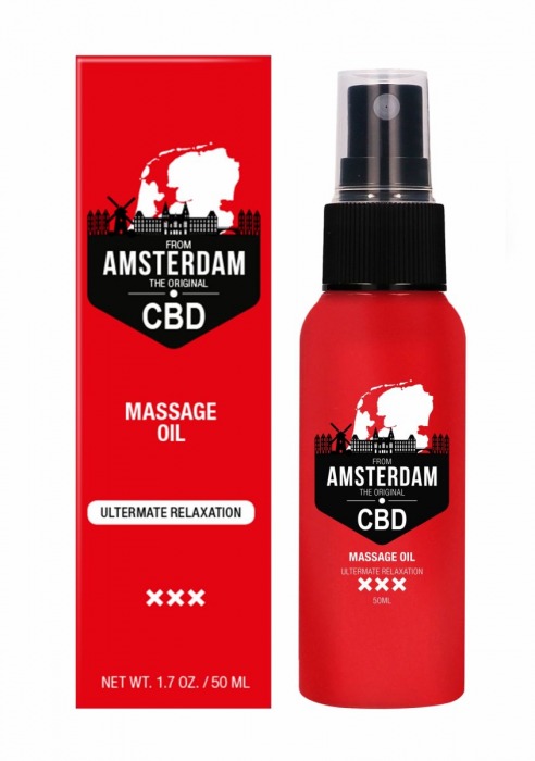 Стимулирующее массажное масло CBD from Amsterdam Massage Oil - 50 мл. - Shots Media BV - купить с доставкой в Саранске