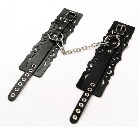 Узорчатые кожаные оковы с регулируемыми ремешками - Crazy Handmade - купить с доставкой в Саранске