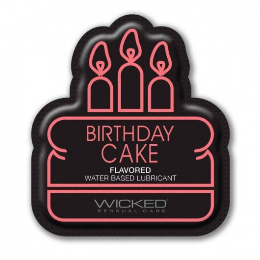 Лубрикант на водной основе со вкусом торта с кремом Wicked Aqua Birthday cake - 3 мл. - Wicked - купить с доставкой в Саранске