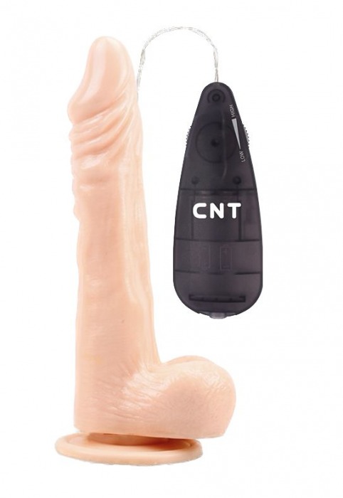 Телесный вибратор-реалистик 8.5 Vibrating Beginner Dildo - 21,5 см. - CNT