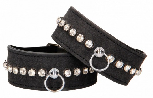 Черные поножи Diamond Studded Ankle Cuffs - Shots Media BV - купить с доставкой в Саранске