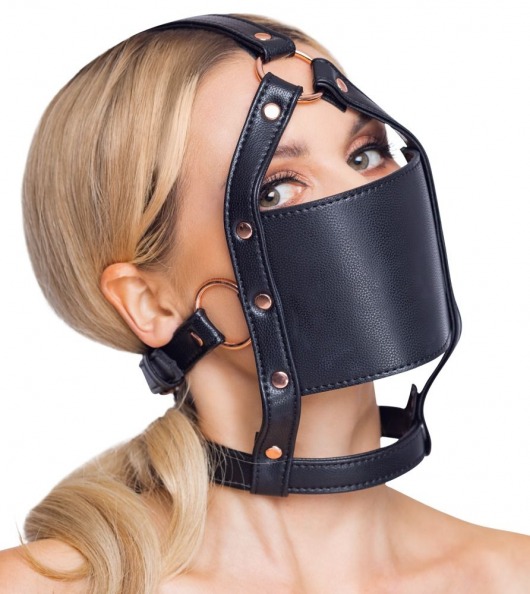 Черный намордник с кляпом-шаром Head Harness With A Gag - Orion - купить с доставкой в Саранске