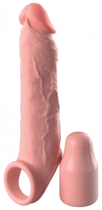 Телесная насадка-удлинитель 2 Inch Silicone X-tension with Strap - 20,3 см. - Pipedream - в Саранске купить с доставкой