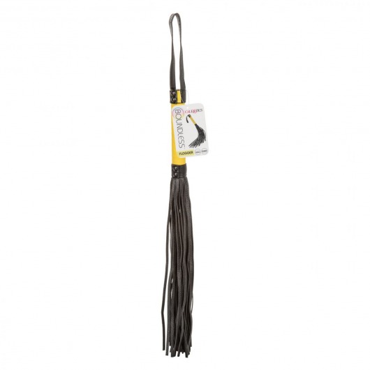 Черная плеть с желтой рукоятью Boundless Flogger - 69,25 см. - California Exotic Novelties - купить с доставкой в Саранске