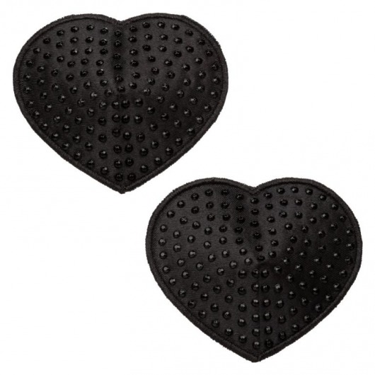 Черные пэстисы в форме сердечек Heart Pasties - California Exotic Novelties - купить с доставкой в Саранске