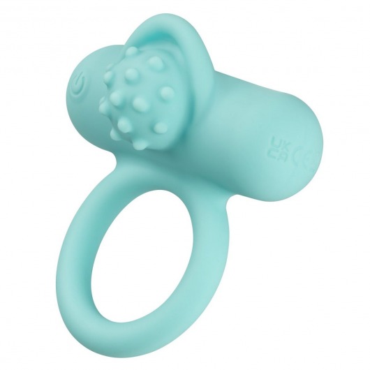 Аквамариновое эрекционное виброкольцо Silicone Rechargeable Nubby Lover’s Delight - California Exotic Novelties - в Саранске купить с доставкой