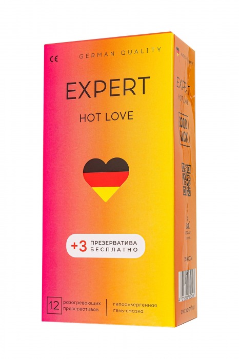 Презервативы EXPERT Hot Love с разогревающим эффектом - 12 шт.(+3 в подарок) - Expert - купить с доставкой в Саранске