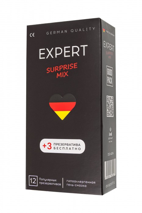 Презервативы EXPERT Surprise Mix - 12 шт.(+3 в подарок) - Expert - купить с доставкой в Саранске