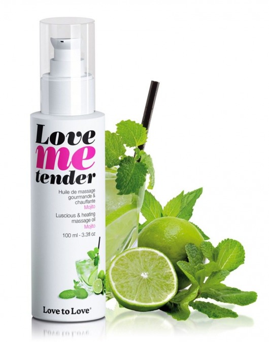 Съедобное согревающее массажное масло Love Me Tender Mojito с ароматом мохито - 100 мл. - Love to Love - купить с доставкой в Саранске