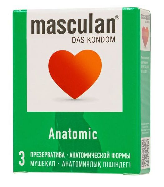 Презервативы анатомической формы Masculan Anatomic - 3 шт. - Masculan - купить с доставкой в Саранске