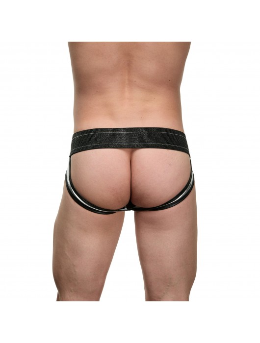 Мужские блестящие серебристо-черные трусы-джоки - La Blinque купить с доставкой