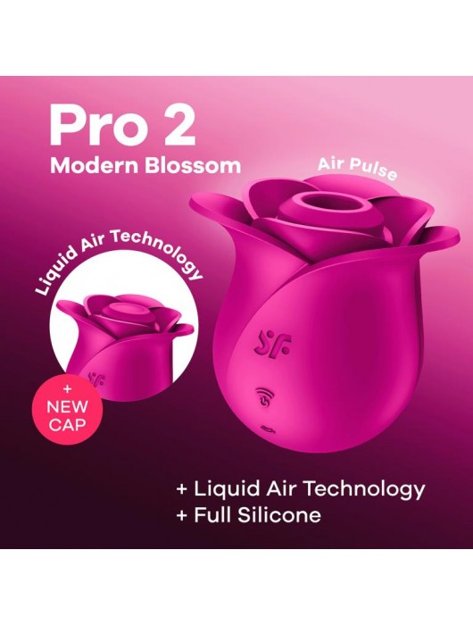 Ярко-розовый вакуум-волновой стимулятор Pro 2 Modern Blossom - Satisfyer
