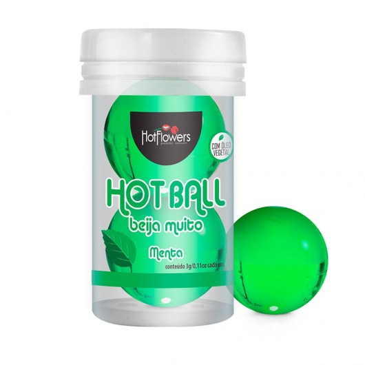 Лубрикант на масляной основе Hot Ball Beija Muito с ароматом мяты (2 шарика по 3 гр.) - HotFlowers - купить с доставкой в Саранске