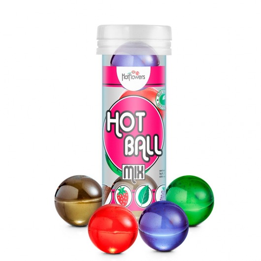 Ароматизированный лубрикант Hot Ball Mix на масляной основе (4 шарика по 3 гр.) - HotFlowers - купить с доставкой в Саранске