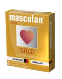 Презервативы Masculan Ultra Gold с золотым напылением и ароматом ванили - 3 шт. - Masculan - купить с доставкой в Саранске