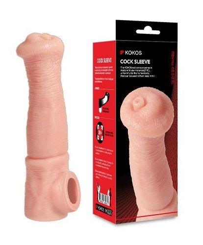 Телесная фантазийная насадка на член Cock Sleeve Size L - KOKOS - в Саранске купить с доставкой