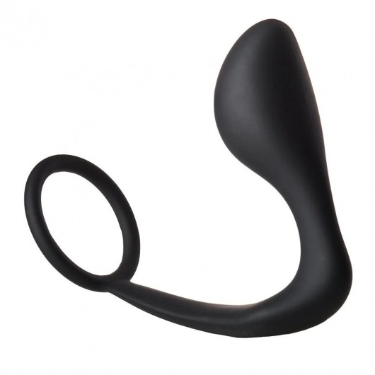 Черное эрекционное кольцо с анальной пробкой Anal Plug With Cockring - Dream Toys - в Саранске купить с доставкой