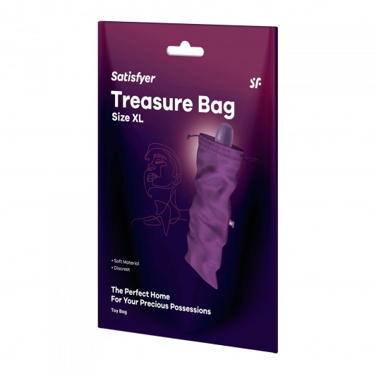 Фиолетовый мешочек для хранения игрушек Treasure Bag XL - Satisfyer - купить с доставкой в Саранске