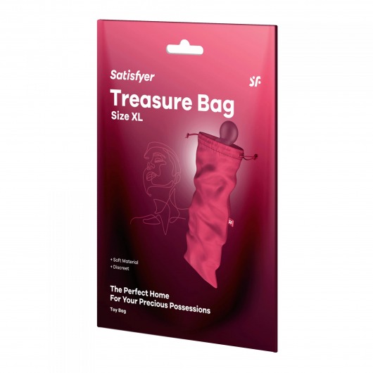 Розовый мешочек для хранения игрушек Treasure Bag XL - Satisfyer - купить с доставкой в Саранске