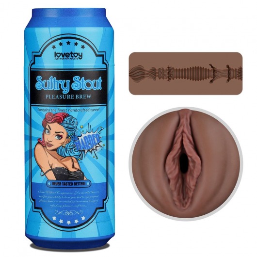 Коричневый мастурбатор-вагина Pleasure Brew Masturbator-Sultry Stout в банке - Lovetoy - в Саранске купить с доставкой