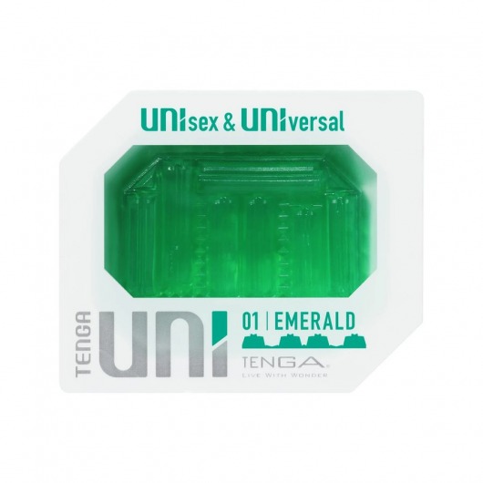 Зеленый мастурбатор-стимулятор Tenga Uni Emerald - Tenga - в Саранске купить с доставкой