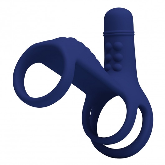 Синяя вибронасадка на пенис Vibrating Penis Sling - Baile - в Саранске купить с доставкой