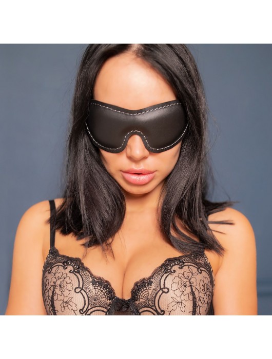 Черная мягкая закрытая маска из натуральной кожи - Crazy Handmade - купить с доставкой в Саранске