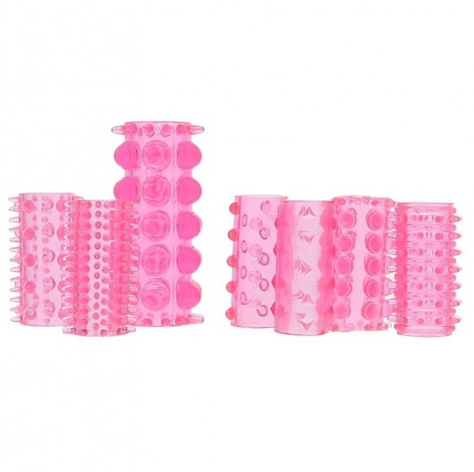 Набор из 7 розовых насадок на пенис ONE-A-DAY PENIS SLEEVES PINK - Seven Creations - в Саранске купить с доставкой