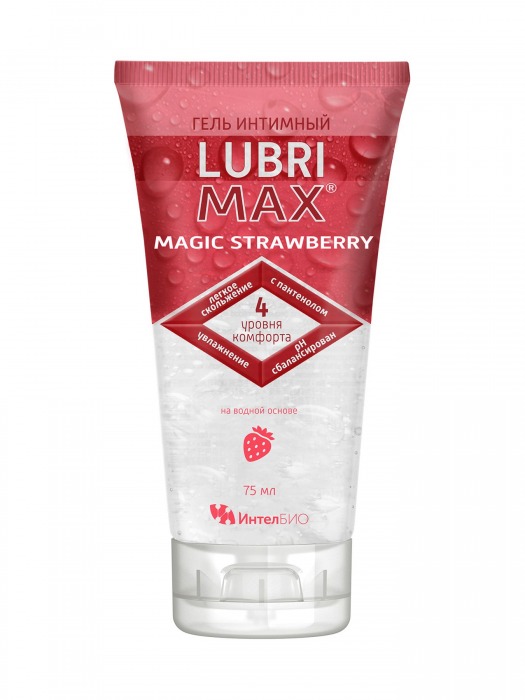 Интимный гель-смазка на водной основе Lubrimax Magic Strawberry - 75 мл. - ИнтелБИО - купить с доставкой в Саранске