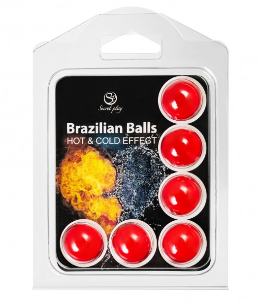 Набор из 6 шариков с массажным маслом Brazilian Balls с охлаждающим и разогревающим эффектом - Secret Play - купить с доставкой в Саранске